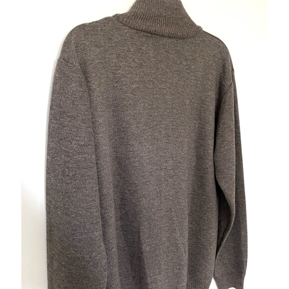 True Rock Brown Quarter Zip Sweater Long Sleeve Cotton Blend Knit Menswear Sz XL - Picture 3 of 10